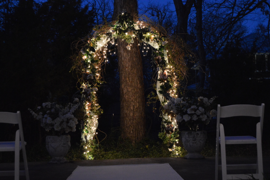carleton house arches with lights